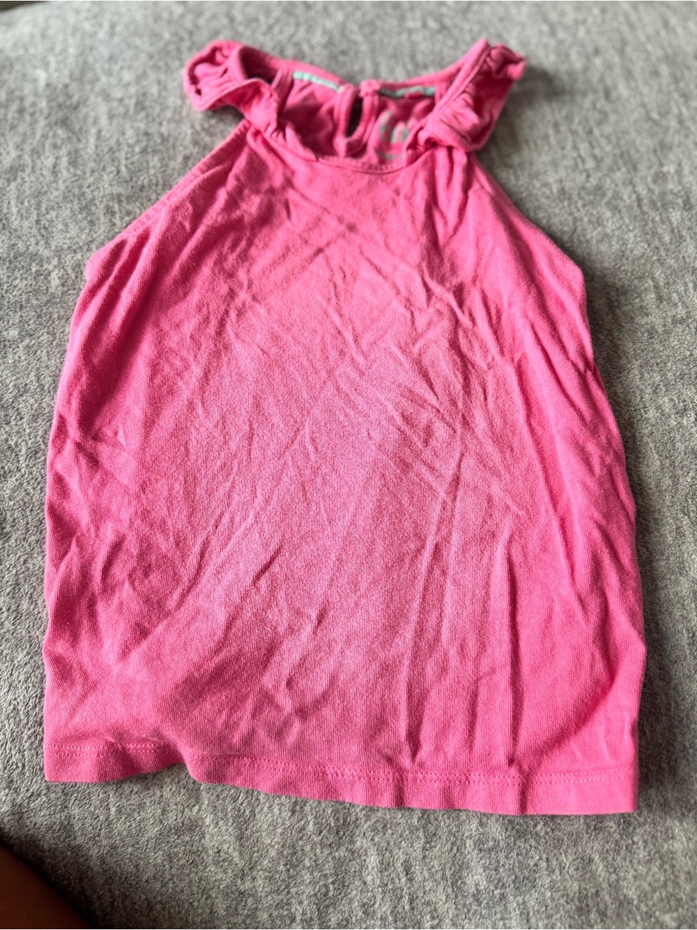 Girls Pink Ruffle-Trim Tank Top